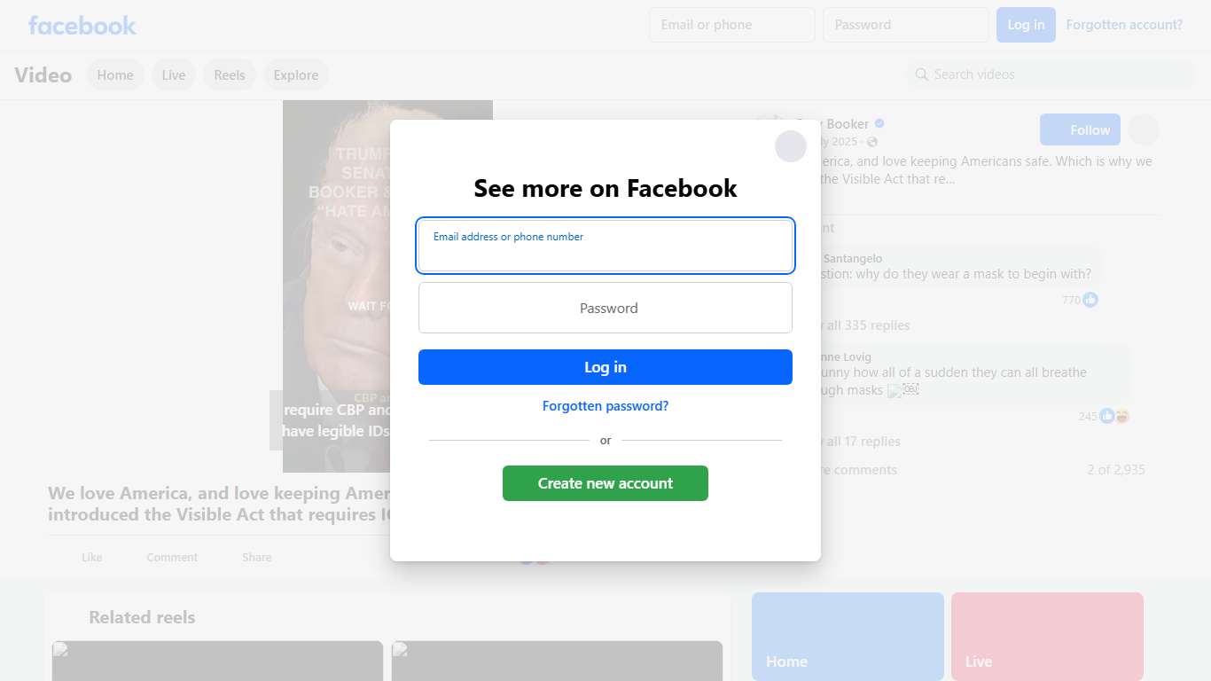 We love America, and love keeping Americans safe. Which is why we introduced the Visible Act that requires ICE agents to wear identifiable badges and conduct their duties unmasked. It’s a fact that policies centered around transparency and accountability are effective in making communities, and law enforcement safer all around. Cory Booker Facebook